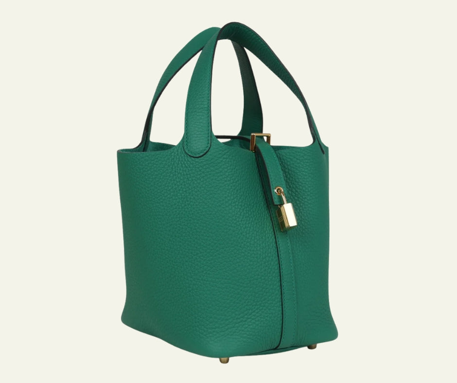 Hermès Picotin Lock 18 Vert Vertigo Clemence Gold Hardware