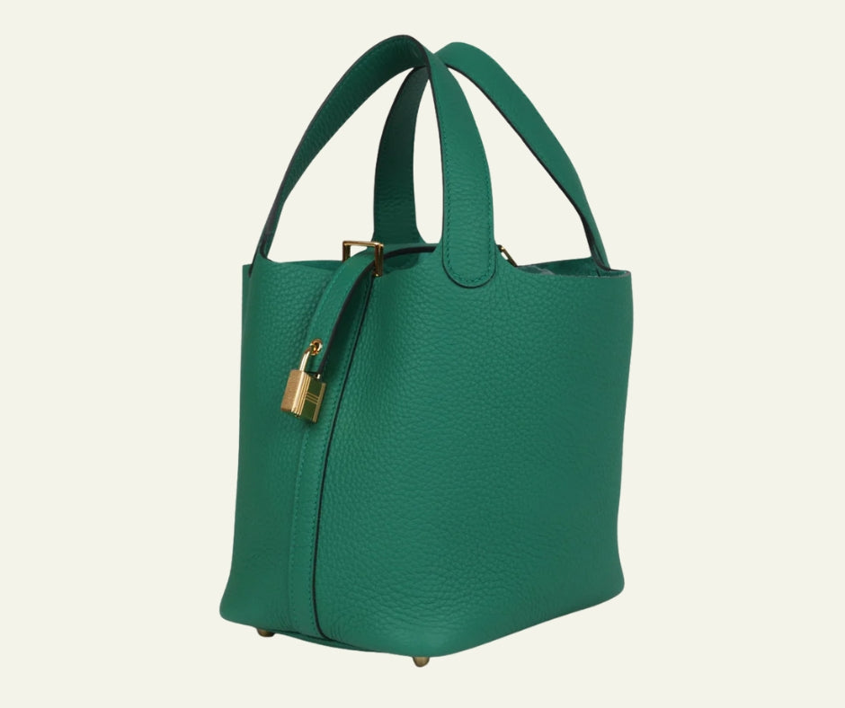 Hermès Picotin Lock 18 Vert Vertigo Clemence Gold Hardware