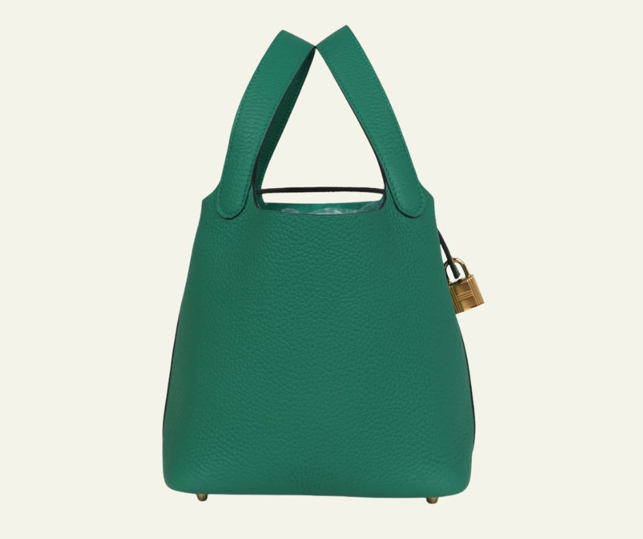 Hermès Picotin Lock 18 Vert Vertigo Clemence Gold Hardware