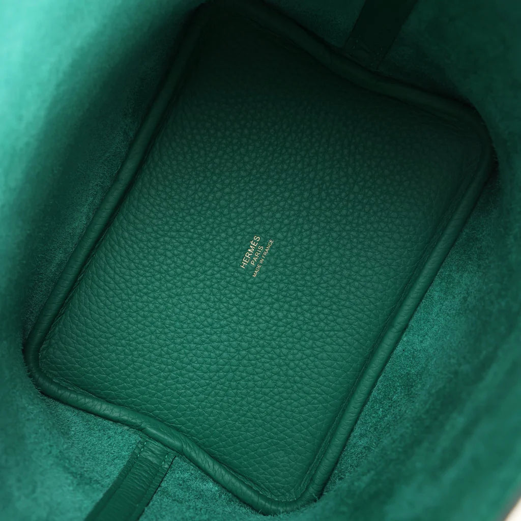 Hermès Picotin Lock 18 Vert Vertigo Clemence Gold Hardware